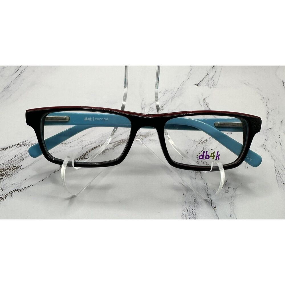 DB4K By Europa-Kids Eyeglasses-Honor Roll C2-Black/Red/Sky- 48-16-130-New w/Case